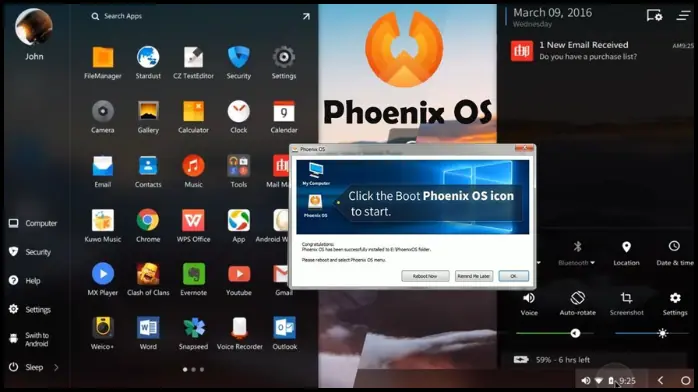 تحميل وتثبيت نظام فونكس Phoenix OS 2025 للكمبيوتر من ميديا فاير