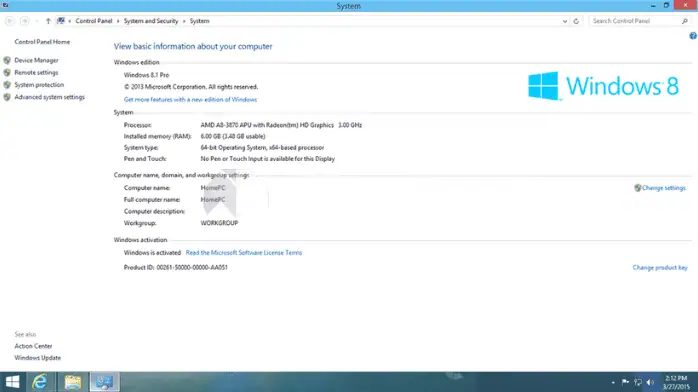 Windows 8.1 Pro 64-bit